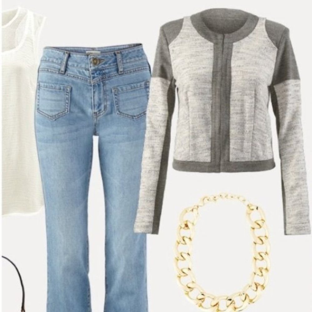 NWT CAbi Shrunken Moto Blazer Jacket M in Gunmetal Gray #211 MSRP$158 - Picture 14 of 16